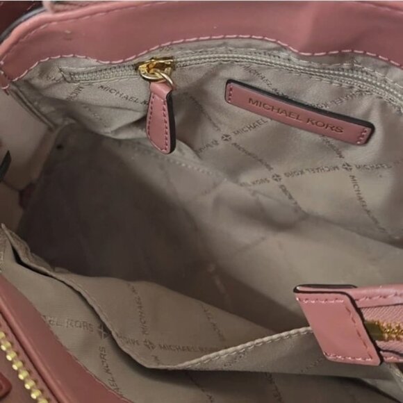 SOLD!Michael Kors Emilia Small Pebbled Leather Satchel Bag in Rose, Retails $498 - Picture 8 of 17